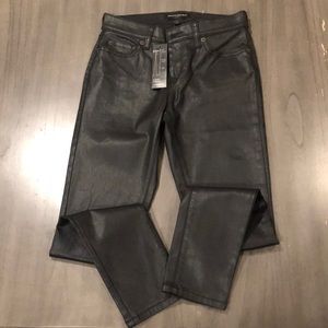 Banana Republic Black Shiny Coated Denim. NWT Skinny Fit. 24/00P